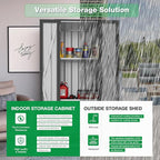 AECOJOY Outdoor Storage Cabinet, Outdoor Cabinets Waterproof with Shelves, Vertical Tall Garden Outdoor Cabinet, Sheds & Outdoor Storage Clearance Cabinet Weatherproof for Outside in Dark Grey