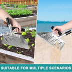 sand scoop for metal detecting, long-handle metal detector showing dimensions