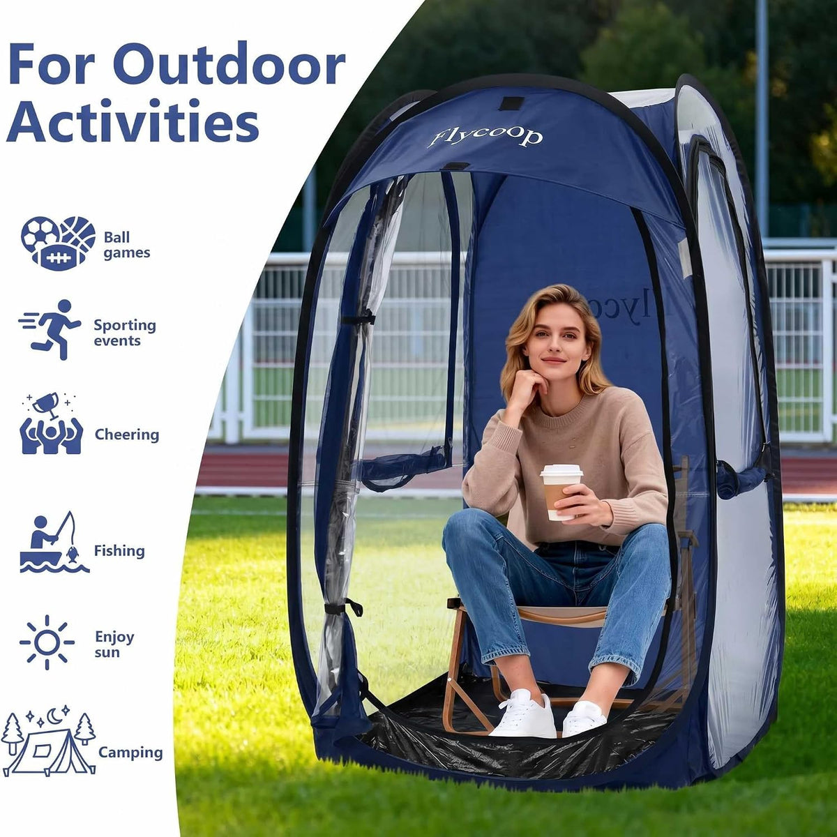 sports tent pop up shelter: flycoop 37" l, package contents