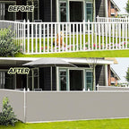 LOVE STORY Balcony Privacy Screen, 3'x16' Deck Shield Screen Fence Cover,UV Protection and Weather-Resistant,3 FT Height for Deck, Patio, Backyard, Outdoor Pool, Porch, Railing, Beige-Grey