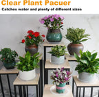 LWALRS 20 Pack Plant Saucer Tray (6 8 10 12 inch), Plant Saucers for Indoors Outdoor, Plastic Heavy Duty Drainage Drip Water Trays for Planter Pots Flower, Clear Pot Saucers Trays for Plants