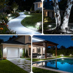 Solar Spot Lights Outdoor Waterproof IP65, [12 Pack/100 LED/4 Modes] 2-in-1 Solar Landscape Spotlights, Auto On/Off High Lumens Spot Lights for Outside Yard Garden Pathway(Cool White)