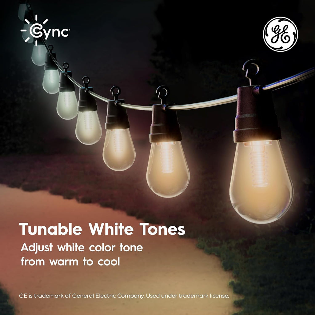 cync ge dynamic effects smart cafe lights, color, front angle view