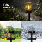 Solar Pathway Lights Outdoor 10 Pack, Solar Garden Lights Warm White 4 Lighting Modes, Solar Path Lights Auto On/Off, Landscape Lighting for Yard Walkway Driveway Patio Lawn Decor