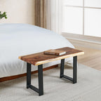 rustic live edge natural solid wood bench 32", package contents