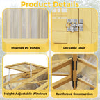 lynslim 8 x 8 ft outdoor wooden greenhouse, close-up detail
