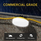 LED Construction String Lights 100FT, 10000 LM, 5000K Daylight LED String Work Lights, 100W Temporary Lighting for Job Site Outdoor Indoor, IP65 Waterproof Temporary Construction Lights, ETL Listed