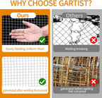 Gartist 1/2inch 16"x50' Chicken Wire Fencing Roll, Galvanized Hardware Cloth, 19Ga Hot-Dip Welded Preventing Snakes, Raccoons and Foxes