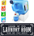 TidyFriend Laundry Detergent Holder with Laundry Room Rug Runner, Detergent Stand for Spill Protection, Non-Slip Runner Mat, and Stylish Room Organizer for Home & Laundry Spaces (Kit)