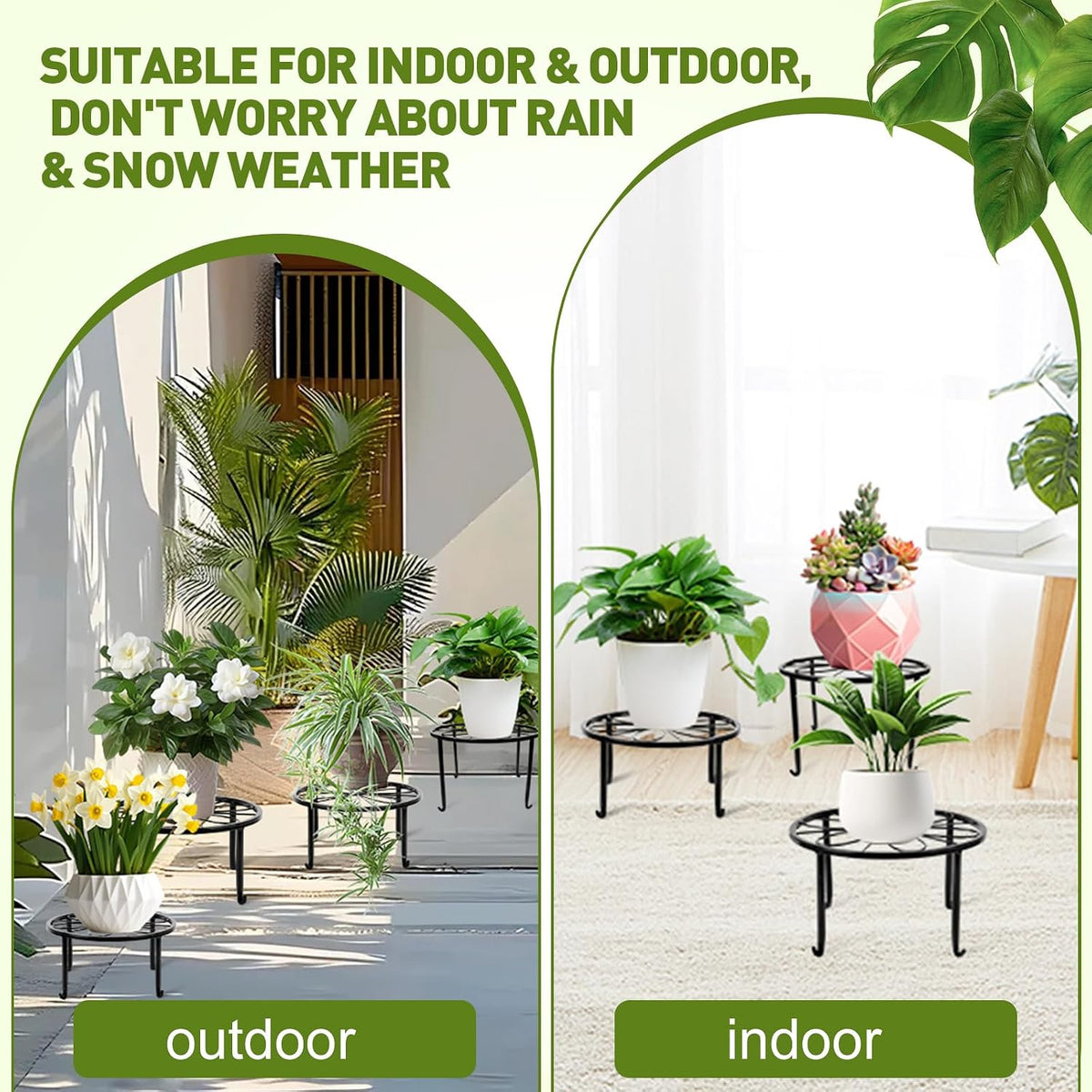 esrich 10 pack metal plant stand outdoor, plant, side view