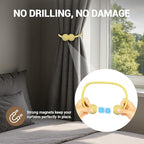 Hion Magnetic Curtain Tiebacks Golden 2pcs, Curtain Tiebacks Buckles Holdbacks Holders Hooks Clip for Home Bedroom Office Decorative Curtain