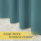 NICETOWN Blackout Window Curtain 90 inch Length - Room Darkening Thermal Insulated Grommet Large Window Treatment Light Blocking for Bedroom/Doorway (Sea Teal, 1 Panel, W52 x L90)