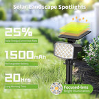 8 Pack Solar Spot Lights Outdoor, 2-in-1 Solar Lights Outdoor Waterproof IP65, Solar Powered Landscape Spotlights 3 Modes for Yard Garden Pathway Driveway Tree(Warm White)