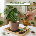 Utopia Home - Spotty Plant Pots Indoor with Drainage - 7/6.6/6/5.3/4.8 Inches Flower Pots - 10 Pack Plastic Planters - Ideal for Stocking Stuffers - (Speckled Peach Pink, Pack of 10)