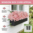 MACTING 12 Bundles Artificial Flowers for Outdoors Fake Flowers UV Resistant Faux Plastic Plants No Fade for Hanging Planters Window Patio Porch Garden Home Indoor Outdoor Spring Decorations,Pink