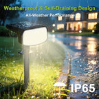 DAMINY Solar Spotlights Waterproof IP65,Auto On/Off,3000K 2 Lighting Modes Solar spot Lights for Garden,Pathway,Yard,Landscape-4 Pack