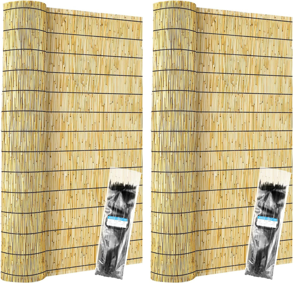 zncmrr reed fencing rolls 2 pcs natural bamboo, main product view