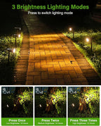 Solar Spot Lights Outdoor, Solar Lights Outdoor Waterproof IP65, 3 Brightness Modes Dusk to Dawn Landscape Spotlights for Yard Garden Pathway Tree Decoration, Warm White, 1 Pack