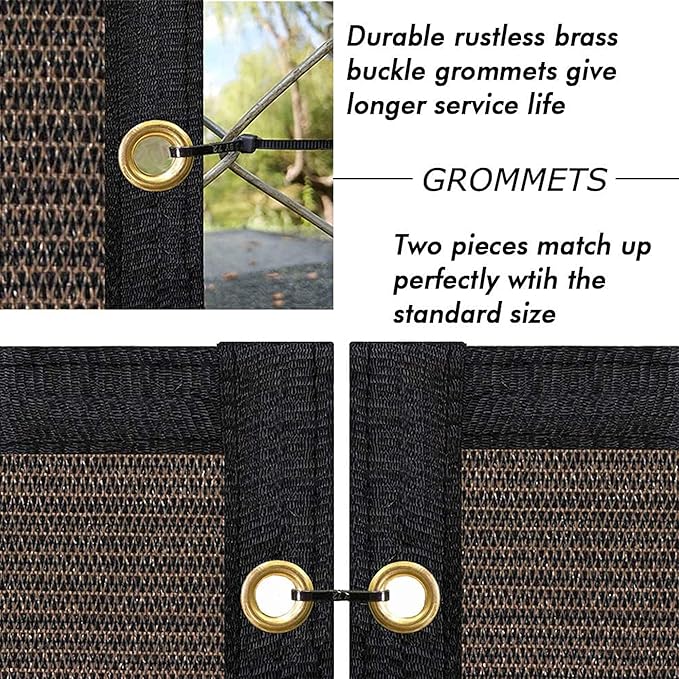 UPGRADE Privacy Fence Screen 6'x65' Brown Outdoor 90% Visibility Blockage 170 GSM Mesh Shade Cover Panels for Backyard,Balcony,Home Decoration with Zip Ties,Customized Avaliable