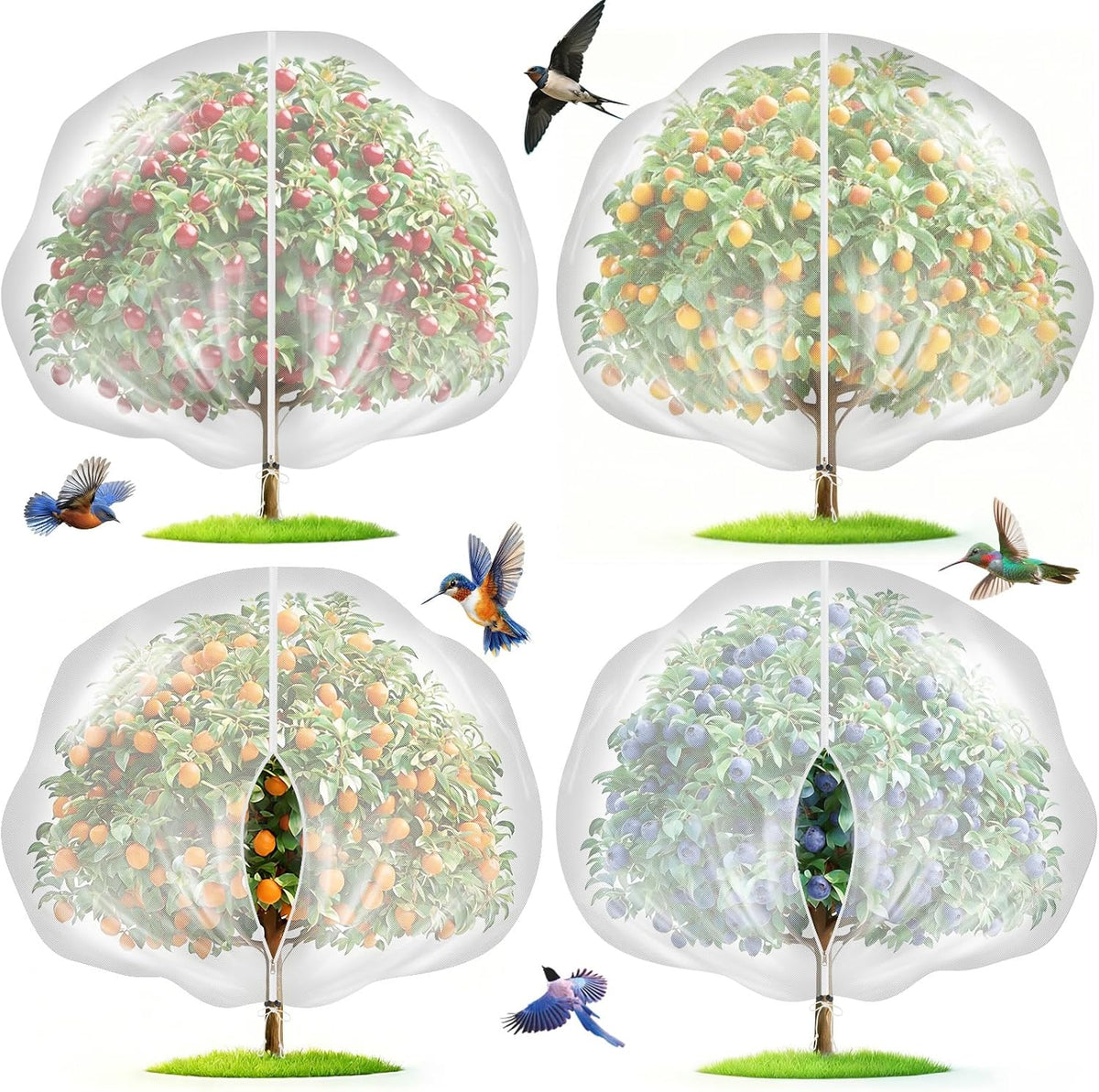 12x10ft fruit tree netting bags, bird netting safeguard, main product view