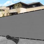 4' x 12' custom size gray privacy screen shown in use