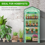 mini compact greenhouse, small pe plant green house, close-up detail