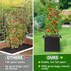 ANPHSIN 2 Sets Tomato Cages with 10 Gallon Grow Bags - 47'' Stable Plant Support Trellis Kit, Square Cages with Planter Pots for Garden Flowers Vegetables Cucumber Vertical Climbing Plants Vines