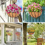 Y&M 4pcs 14“ Round Coconut Fiber Liner, 14'' Coco Liner Pre-Formed Replacement for Wall Hanging Planter Basket