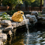 Fountain Spitter for Small Pond, Garden Pond Spitters with Pump, Lucky Money Frog Water Spitting Fountain Decor for Koi Ponds Home Garden Tea Table(11x10x9.5cm)