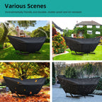 Outdoor Hammock Cover with Zip and Elastic Ropes, Made of 420D high-Strength Fabric, Features Adjustable Buckles, for Outdoor Universal Hammocks, Waterproof, Windproof (11-12FT,Black)