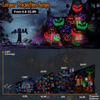 Toodour Halloween Projector Lights Outdoor, Double Head Dynamic Halloween Lights Projector with Timer, Waterproof Devil Face Indoor Outdoor Decorations Light for Home Window Wall Decor