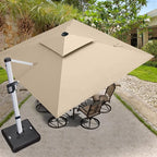 ABCCANOPY Patio Umbrella Cantilever Double Top Outdoor Offset Umbrella with 360° Rotation