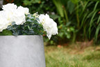 Kante 15.3" Dia Round Concrete Planter, Outdoor Indoor Large Plant Pots Containers with Drainage Hole and Rubber Plug for Home Garden Patio, Natural Concrete