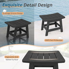 LUE BONA Outdoor Adirondack Ottomans, Footrest Footstool, Outdoor Foot Rest for Patio, HDPS All Weather Waterproof Footrest Footstool for Adirondack Chair, Black