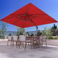 10' X 13' Outdoor Patio Umbrella Large Rectangle Cantilever Umbrella Heavy Duty 360°Rotation Offset Umbrella for Garden Deck Pool Patio,Red