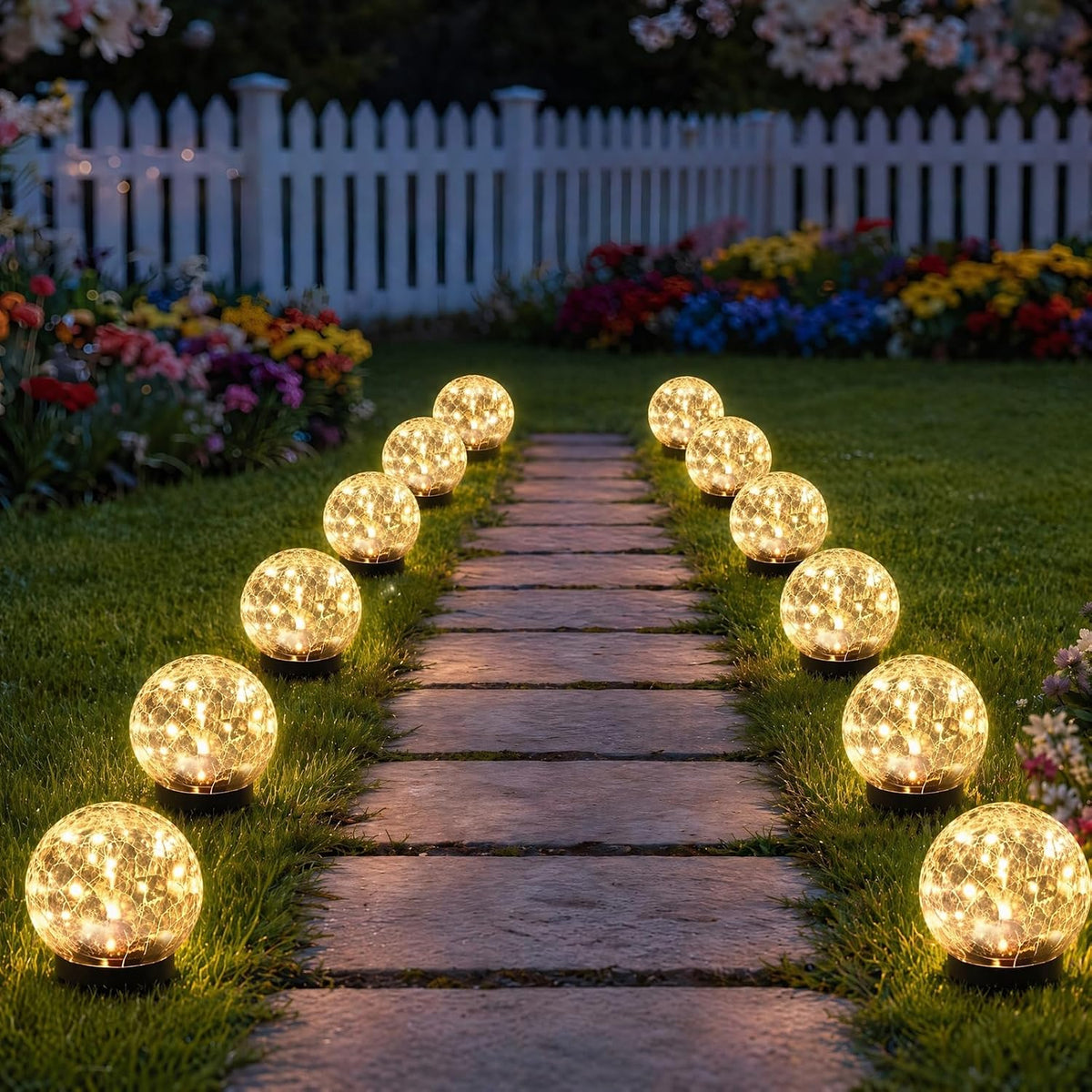 syouhome 12 pack 3.9" solar garden lights outdoor, main product view
