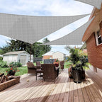 Patio Paradise 13' x 13' x 13' Sun Shade Sail Triangle Canopy Shade Cloth Fabric Sunlight Block Patio Pergola Cover HDPE Deck Awning for Outdoor Backyard Roof Shading, Gray