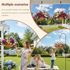 10 inch Metal Hanging Baskets For Plants Outdoor 4 Pack Round Metal Wire Hanging Basket Planter with Coco Fiber Liners Chain Round Wire Plant Holder for Garden, Patio, Deck, Porch Plants Flower Potsss