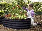 Plant & Plot Galvanized Raised Garden Beds Outdoor // 4×2×1 ft (2-Pack) Planter Raised Beds for Gardening, Vegetables, Flowers // Large Metal Garden Box // Patented Tool-Free Design (Black)