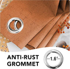 H.VERSAILTEX 100% Blackout Curtains for Bedroom Thermal Insulated Linen Textured Curtains Heat and Full Light Blocking Drapes Living Room Curtains 2 Panel Sets, Orange, 52x54 Inch