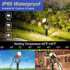 Landscape Lighting, 3W 12V Extendable Low Voltage 6 in 1 Landscape Lights with Transformer IP65 Waterproof 1800 Lumen Outdoor Spotlight for Garden Walls Trees Flag Pathway, Warm White
