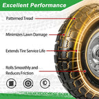 10" heavy-duty replacement tires, 4.10/3.50-4" for gorilla carts,hand, close-up detail