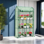 purlyu mini greenhouse for indoor outdoor, small plastic, front angle view