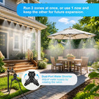 thiswing 100 ft dual-line misting cooling system with, side view