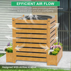 docred air conditioner fence, wood decorative fences with shown in use