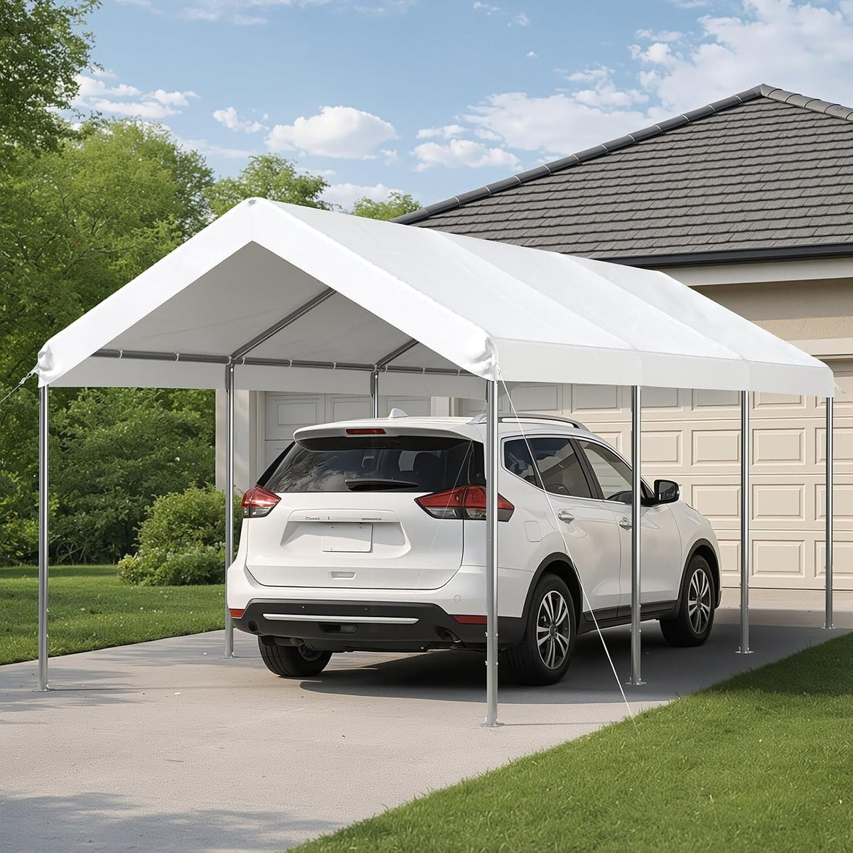 aoxun 10x20 ft heavy duty carport, adjustable height, main product view