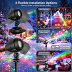 Laser Christmas Projector Lights Outdoor, Aluminum Alloy 3-Color Star Projector, Waterproof with Remote & Timer for Holiday Party, Yard Patio Xmas Decor (RGB)