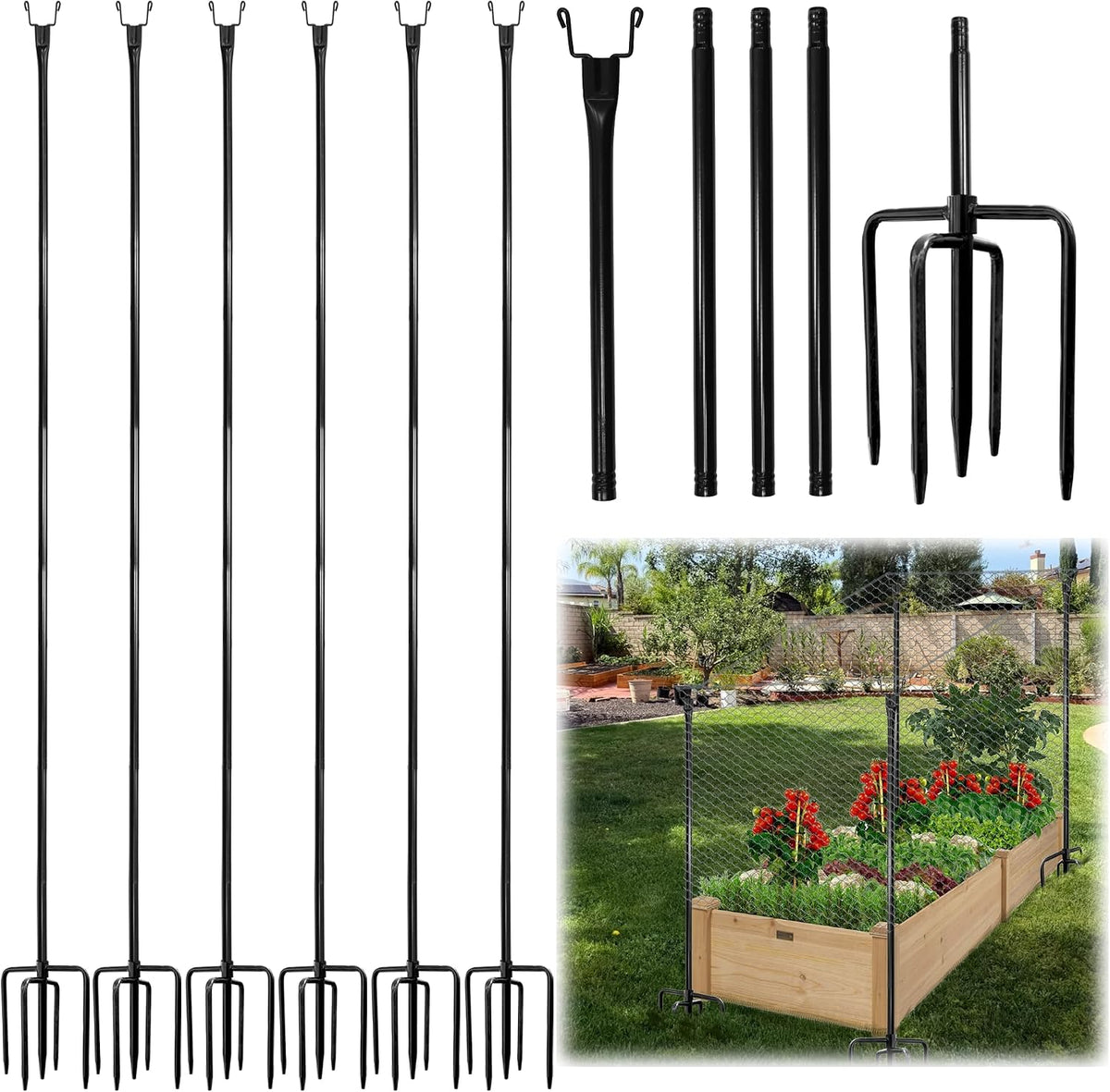 74 inch heavy duty metal garden netting support, main product view