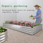 8x2x1ft galvanized raised garden bed kit,gardening planter box on a desk or shelf