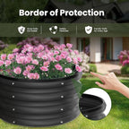 ZXZYHFTY Round Galvanized Raised Garden Bed kit,Black Outdoor Garden Raised Planter Box, Round Large Metal Raised Garden Beds for Vegetable 2 * 2 * 1ft 3 Pcs